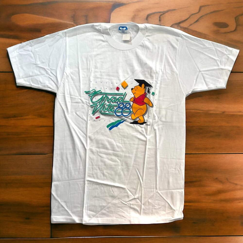 Vintage Disney Winnie the Pooh Grad Nite 1988 Graphic T-Shirt Large with Tags